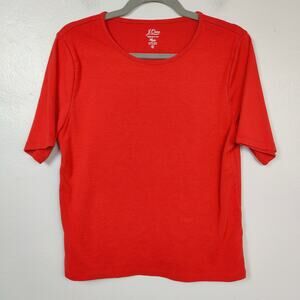 J Crew Perfect Fit‎ Short Sleeve Tee Womens XL Red Cotton Crewneck Fitted Sleeve